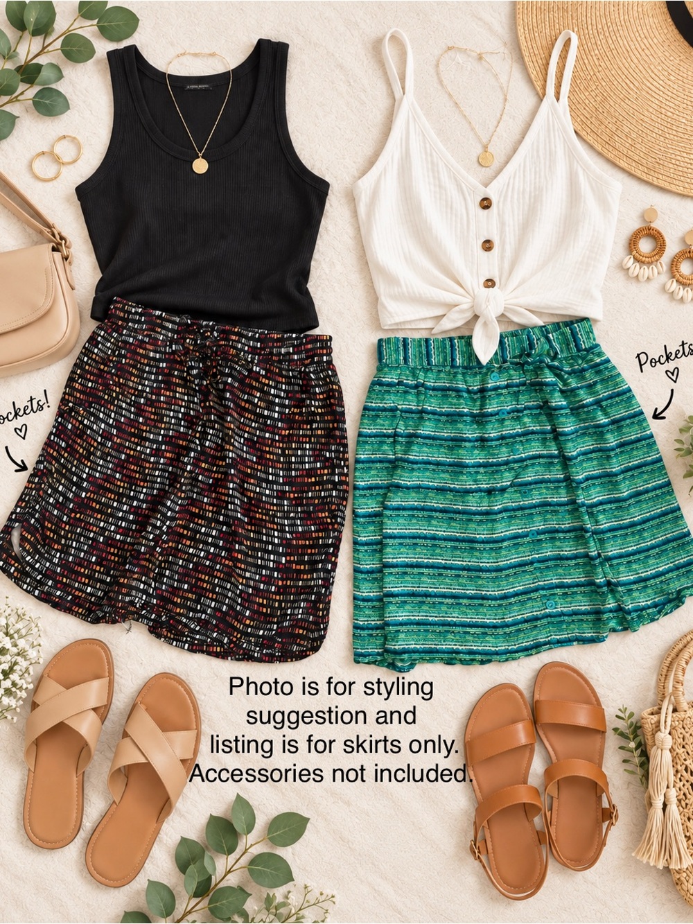 Two casual skirts- Mossimo Supply Co. & Merona patterned lightweight flowy Skirt